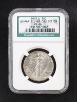 1945-D Walking Liberty 50C Silver Half Dollar - Nevada Silver Collection (NGC MS66) at PristineAuction.com