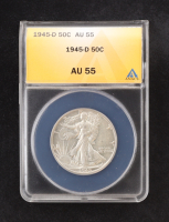 1945-D Walking Liberty 50C Silver Half Dollar (ANACS AU55) at PristineAuction.com