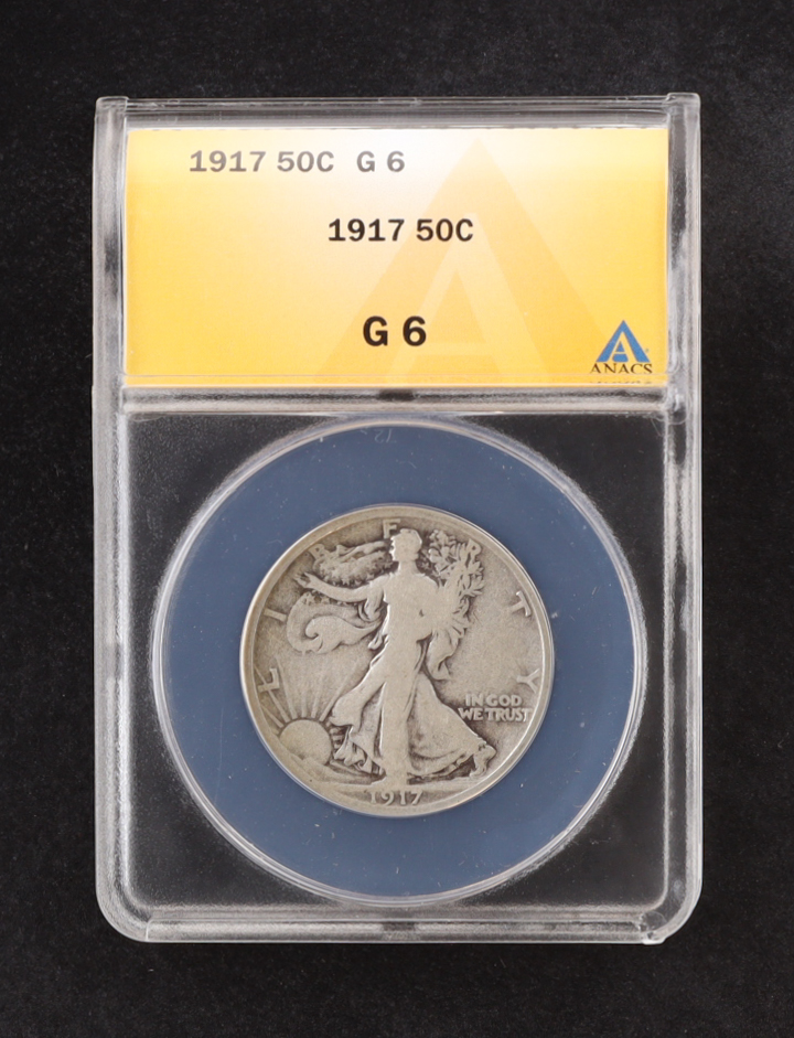1917 Walking Liberty 50C Silver Half Dollar (ANACS G6) at PristineAuction.com 1917 Walking Liberty 50C Silver Half Dollar (ANACS G6) at PristineAuction.com