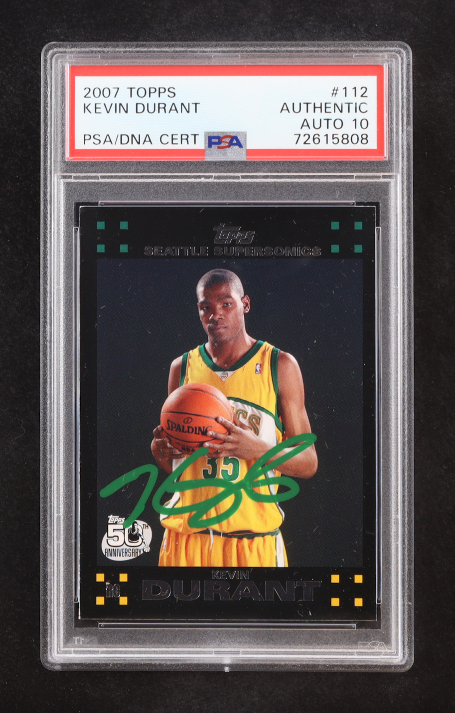 Kevin Durant Signed 2007 Topps 50th Anniversary #112 RC (PSA Authentic | Autograph Graded PSA 10) at PristineAuction.com Kevin Durant Signed 2007 Topps 50th Anniversary #112 RC (PSA Authentic | Autograph Graded PSA 10) at PristineAuction.com