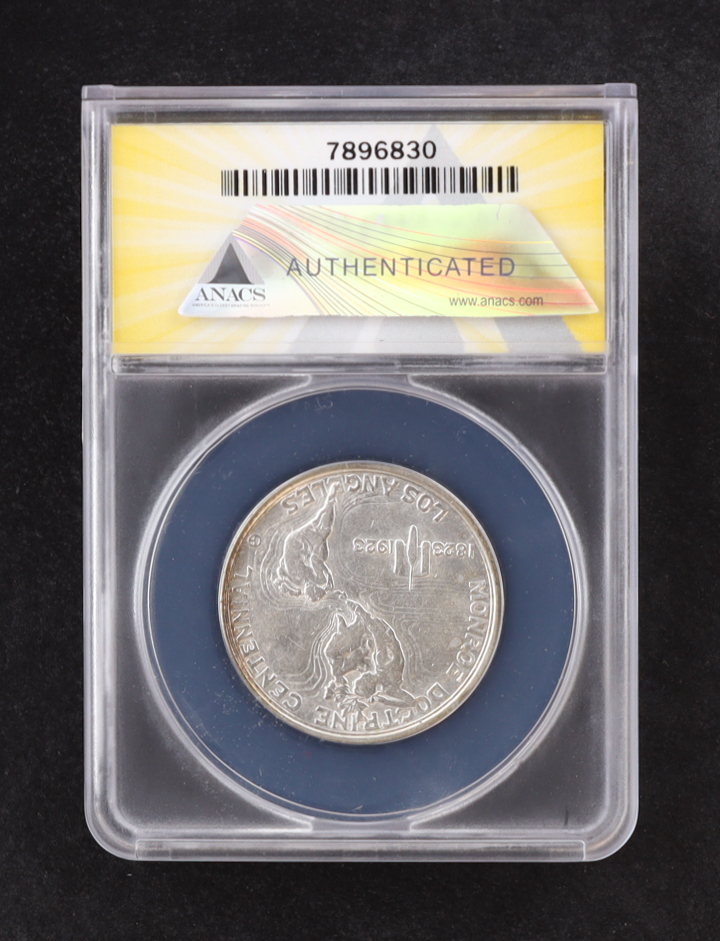 1923-S Monroe Commemorative 50C Silver Half Dollar (ANACS AU55) at PristineAuction.com 1923-S Monroe Commemorative 50C Silver Half Dollar (ANACS AU55) at PristineAuction.com