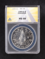 1989-D Congress Commemorative Silver $1 Dollar (ANACS MS68) at PristineAuction.com
