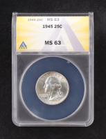1945 Washington Silver 25C Quarter (ANACS MS63) at PristineAuction.com