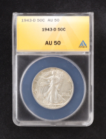 1943-D Walking Liberty 50C Silver Half Dollar (ANACS AU50) at PristineAuction.com