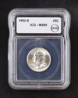 1952-S Washington Silver 25C Quarter (ICG MS65) at PristineAuction.com