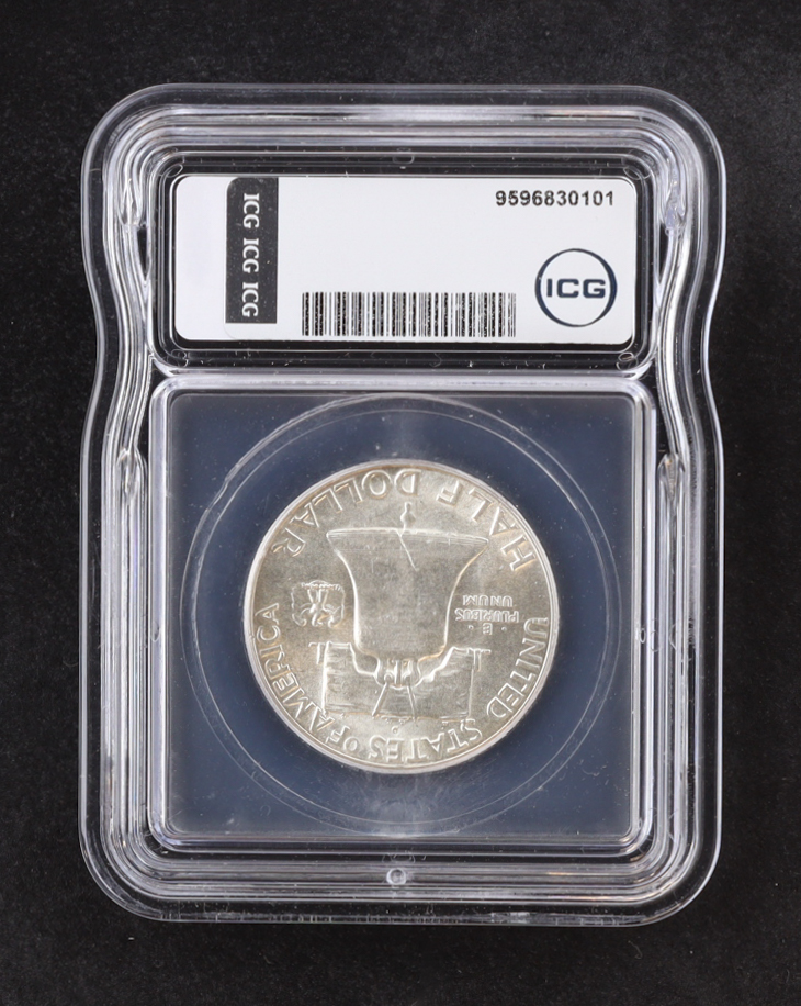 1948-D Franklin 50C Silver Half Dollar, Full Bell Lines (ICG MS63 FBL) at PristineAuction.com 1948-D Franklin 50C Silver Half Dollar, Full Bell Lines (ICG MS63 FBL) at PristineAuction.com