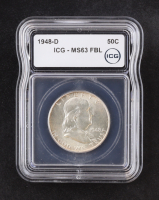 1948-D Franklin 50C Silver Half Dollar, Full Bell Lines (ICG MS63 FBL) at PristineAuction.com