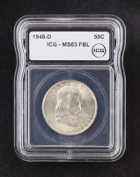 1948-D Franklin 50C Silver Half Dollar, Full Bell Lines (ICG MS63 FBL) at PristineAuction.com