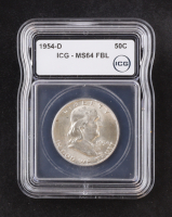 1954-D Franklin 50C Silver Half Dollar, Full Bell Lines (ICG MS64 FBL) at PristineAuction.com