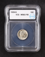 1939-S Mercury Silver 10C Dime, Full Bands (ICG MS63 FB) at PristineAuction.com