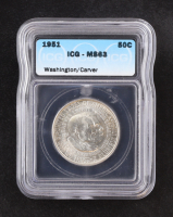 1951 Washington-Carver 50C Silver Half Dollar (ICG MS63) at PristineAuction.com