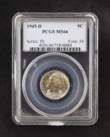 1945-D Jefferson "War" Nickel - 35% Silver (PCGS MS66) at PristineAuction.com