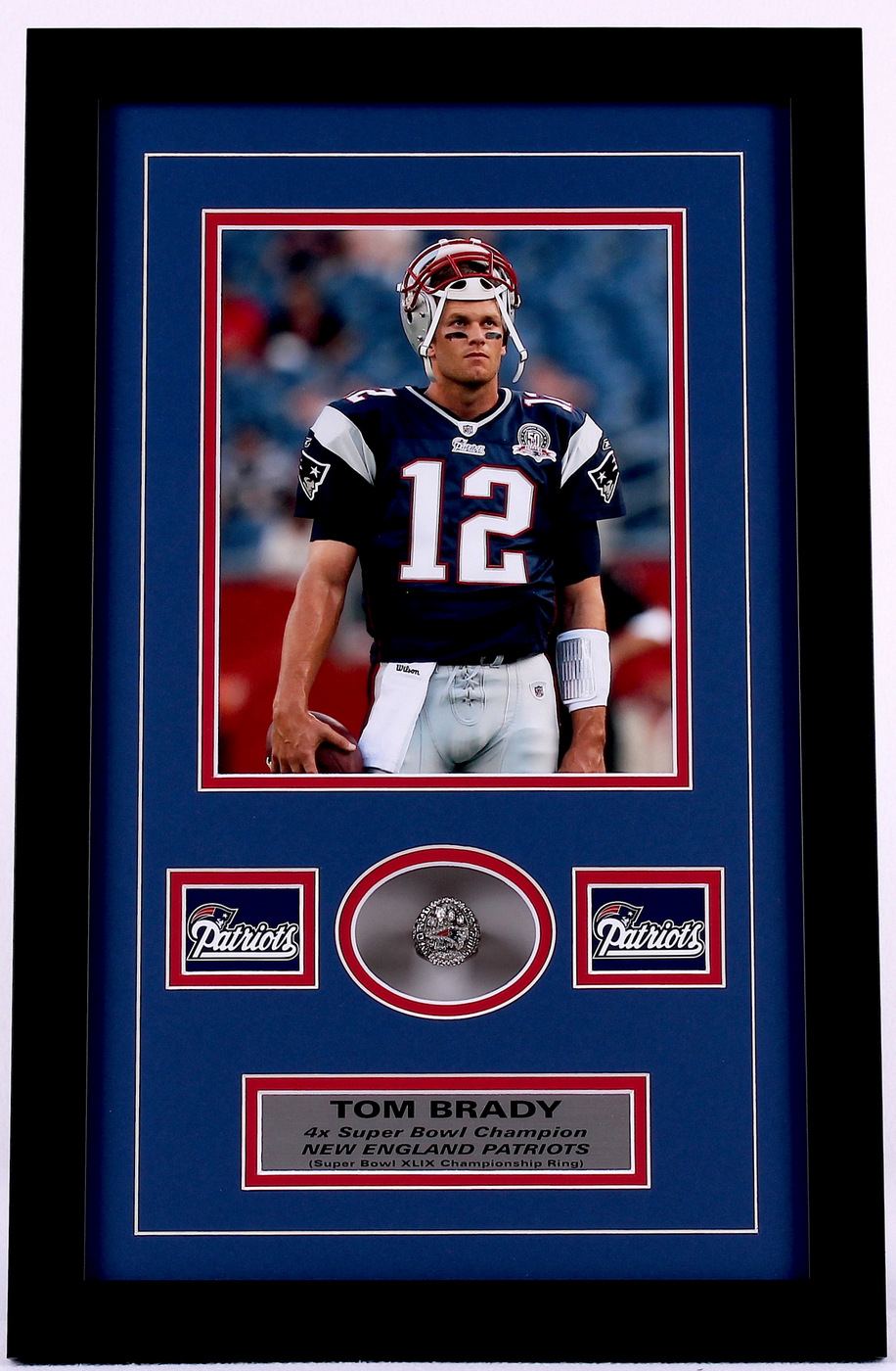 Tom Brady Patriots 14x22 Custom Framed Super Bowl XLIX Championship Ring Display at PristineAuction.com Tom Brady Patriots 14x22 Custom Framed Super Bowl XLIX Championship Ring Display at PristineAuction.com