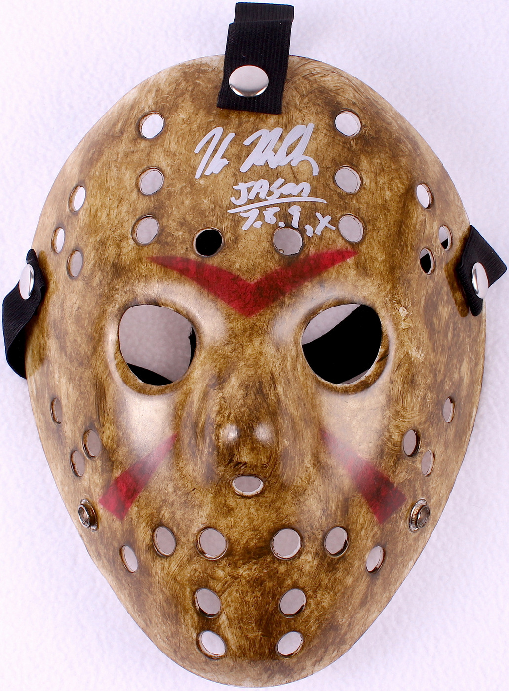 Kane Hodder Signed Jason "Friday the 13th" Hockey Mask Inscribed "Jason 7, 8, 9, X" (PA COA) at PristineAuction.com Kane Hodder Signed Jason "Friday the 13th" Hockey Mask Inscribed "Jason 7, 8, 9, X" (PA COA) at PristineAuction.com