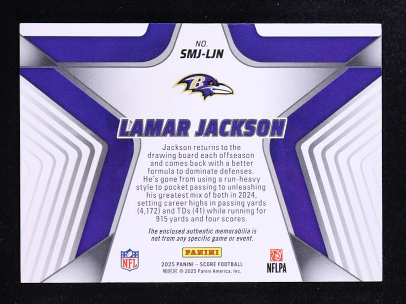 Lamar Jackson 2025 Score Stars of the NFL Jerseys #5 at PristineAuction.com Lamar Jackson 2025 Score Stars of the NFL Jerseys #5 at PristineAuction.com