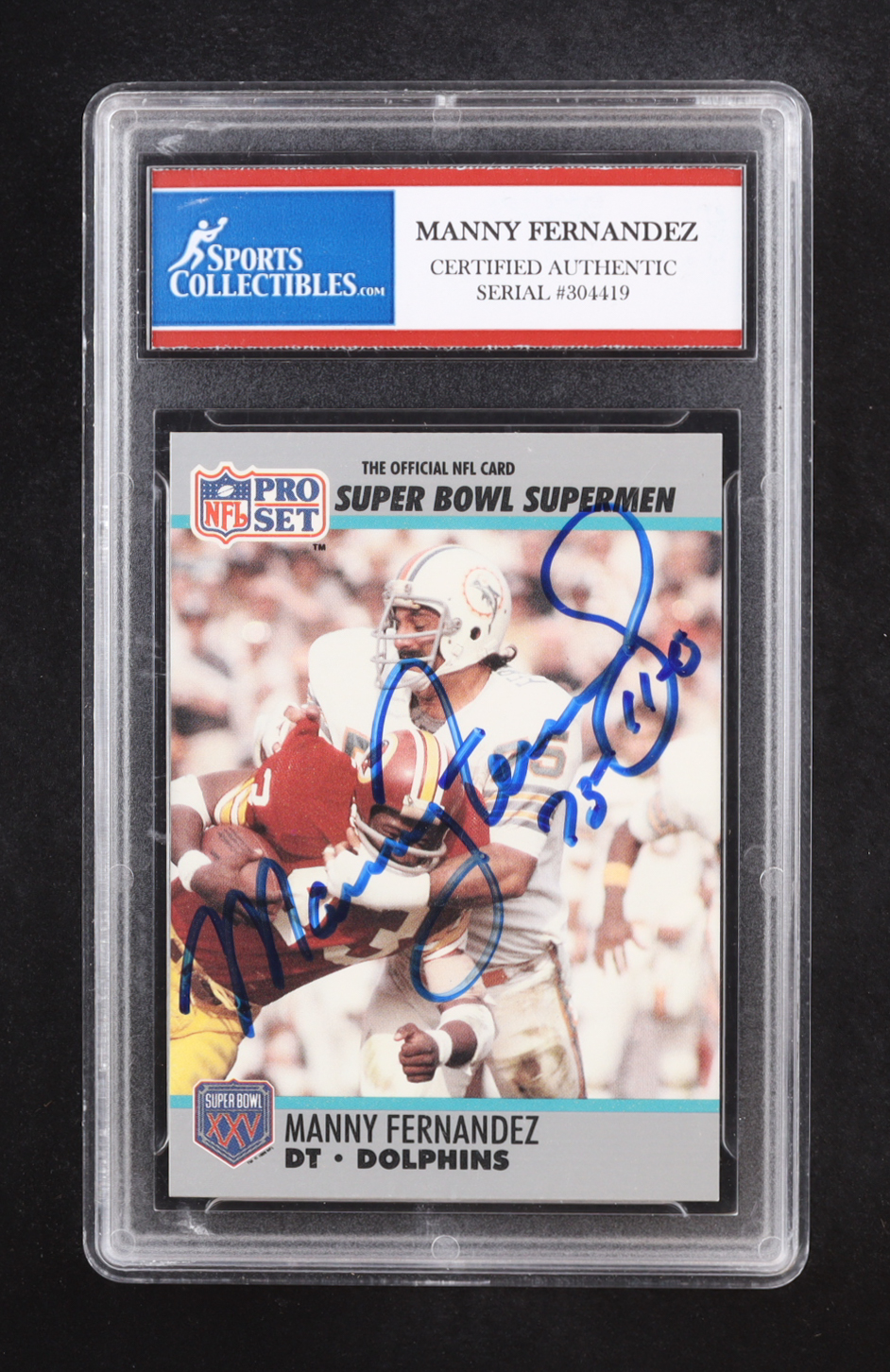 Manny Fernandez Signed 1990-91 Pro Set Super Bowl 160 #83 (PSA) at PristineAuction.com Manny Fernandez Signed 1990-91 Pro Set Super Bowl 160 #83 (PSA) at PristineAuction.com