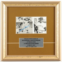 Willie Mays Signed Giants Custom Framed Photo Display with Career Statistics Plaque (JSA) at PristineAuction.com