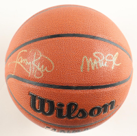 Magic Johnson & Larry Bird Signed NBA Logo Basketball (Beckett & PSA) at PristineAuction.com