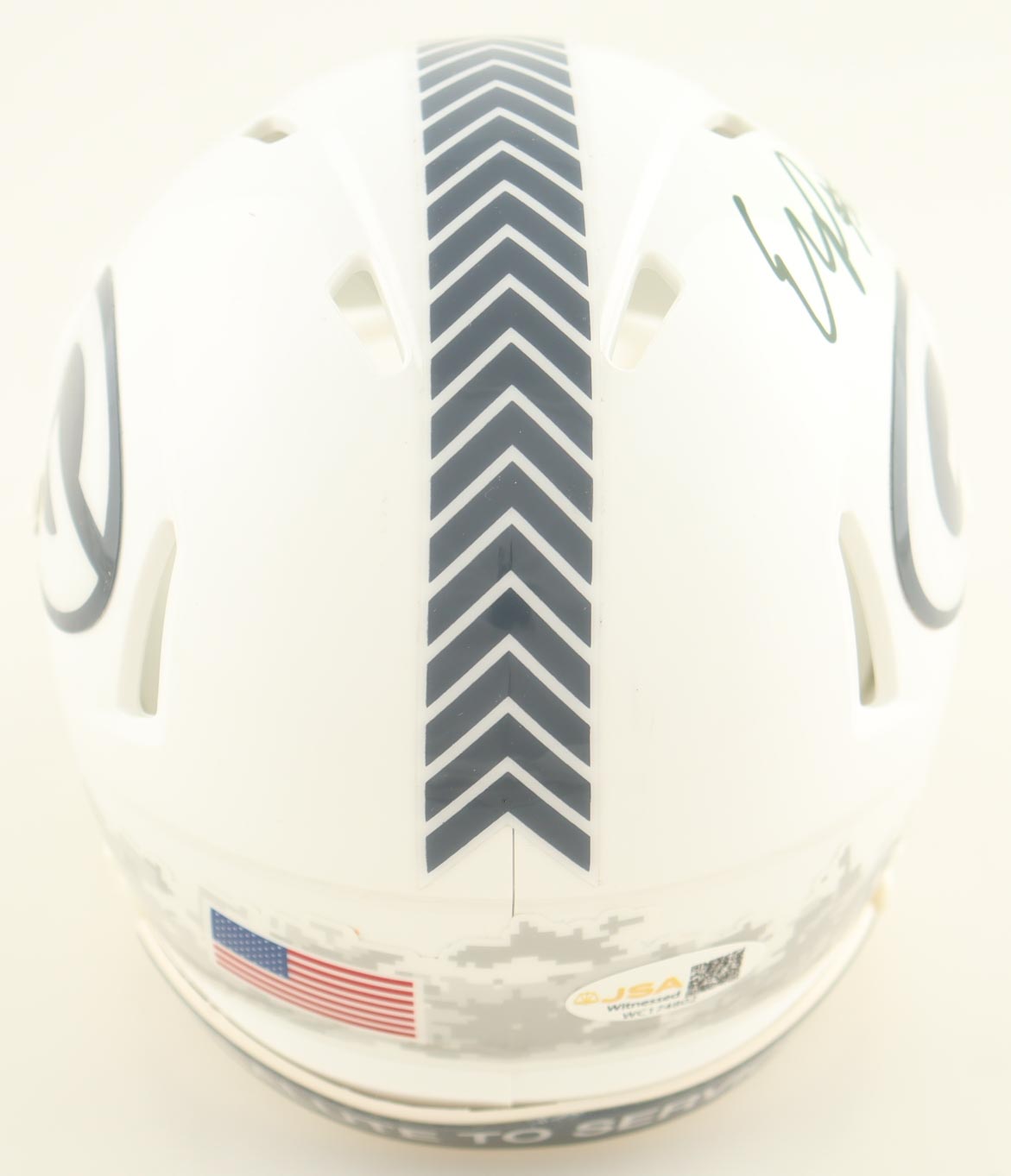 Edgerrin Cooper Signed Packers Salute To Service Alternate Speed Mini Helmet (JSA) at PristineAuction.com Edgerrin Cooper Signed Packers Salute To Service Alternate Speed Mini Helmet (JSA) at PristineAuction.com