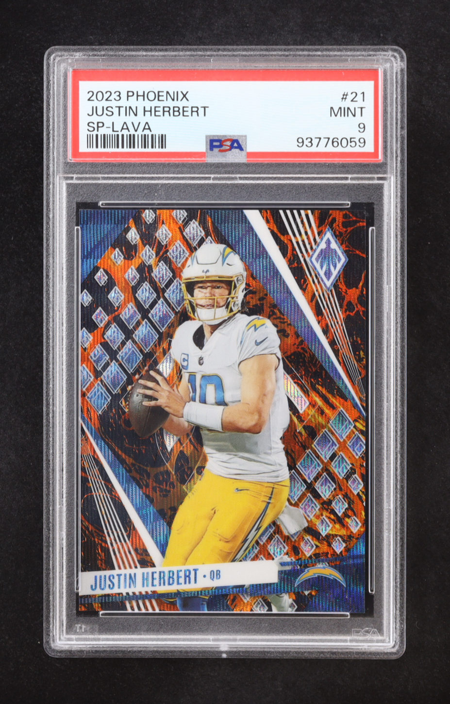 Justin Herbert 2023 Panini Phoenix SP Lava #21 #032/150 (PSA 9) at PristineAuction.com Justin Herbert 2023 Panini Phoenix SP Lava #21 #032/150 (PSA 9) at PristineAuction.com
