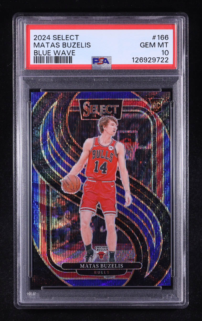 Matas Buzelis 2024-25 Select Blue Wave Prizms #166 #56/75 (PSA 10) at PristineAuction.com Matas Buzelis 2024-25 Select Blue Wave Prizms #166 #56/75 (PSA 10) at PristineAuction.com