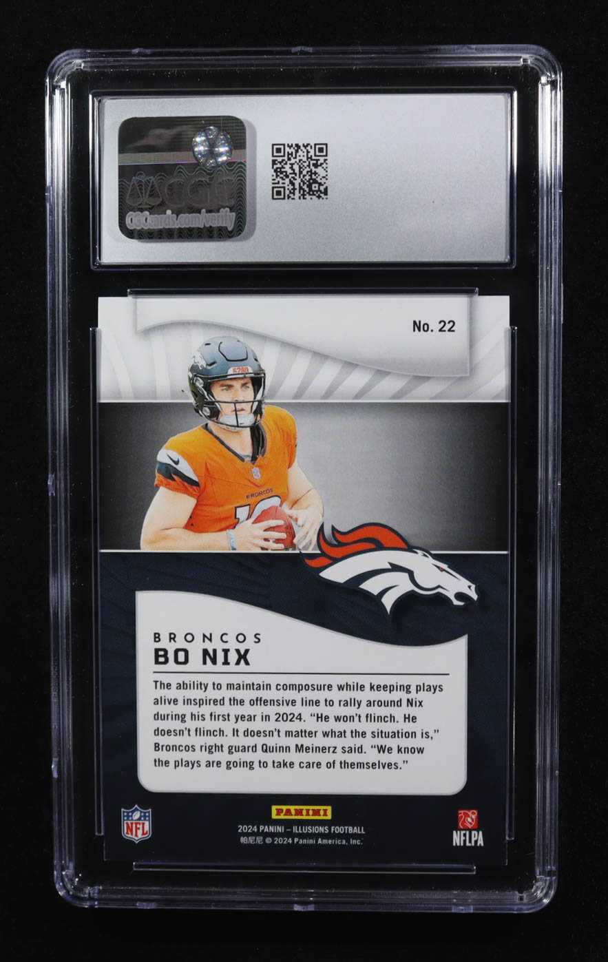 Bo Nix 2024 Panini Illusions Retail #22 RC (CGC 9.5) at PristineAuction.com Bo Nix 2024 Panini Illusions Retail #22 RC (CGC 9.5) at PristineAuction.com