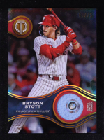 Bryson Stott 2025 Topps Tribute Stamp of Approval Relics Gold #SOABS #08/75 at PristineAuction.com