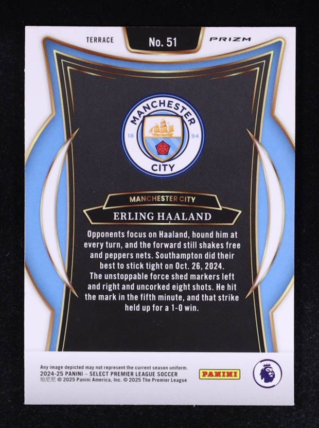 Erling Haaland 2024-25 Select English Premier League Purple Mojo #51 at PristineAuction.com Erling Haaland 2024-25 Select English Premier League Purple Mojo #51 at PristineAuction.com