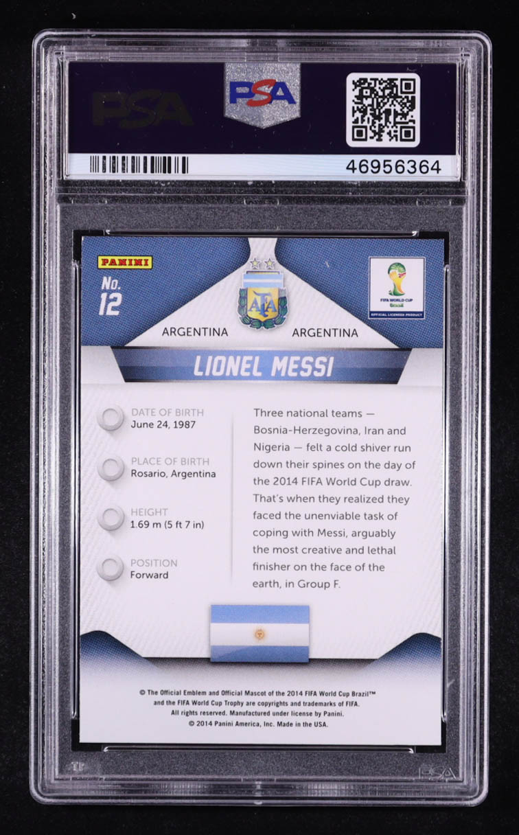 Lionel Messi 2014 Panini Prizm World Cup #12 (PSA 10) at PristineAuction.com Lionel Messi 2014 Panini Prizm World Cup #12 (PSA 10) at PristineAuction.com