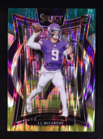 JJ McCarthy 2024 Select Prizm Green and Yellow Shock #24 RC at PristineAuction.com