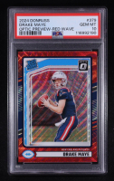 Drake Maye 2024 Donruss Optic Preview Red Wave #379 RC (PSA 10) at PristineAuction.com