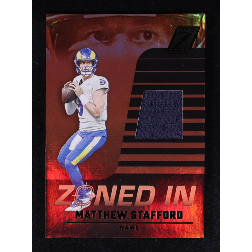 Matthew Stafford 2022 Zenith Zoned In Materials #4 | Pristine Auction