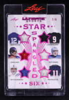 Andrew Luck / Carson Palmer / John Elway / Troy Aikman / Peyton Manning / Drew Bledsoe 2024 Leaf Ultimate Sports Star Spangled Six Holo Pink #SSS-6 #3/6 at PristineAuction.com