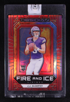 JJ McCarthy 2024 Panini Obsidian Fire and Ice Red #9 RC #46/75 at PristineAuction.com