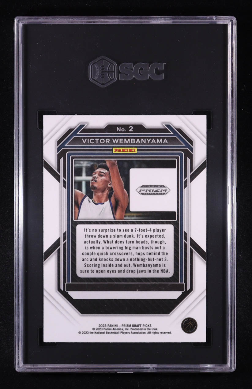 Victor Wembanyama 2023-24 Panini Prizm Draft Picks #2 RC (SGC 9.5) at PristineAuction.com Victor Wembanyama 2023-24 Panini Prizm Draft Picks #2 RC (SGC 9.5) at PristineAuction.com