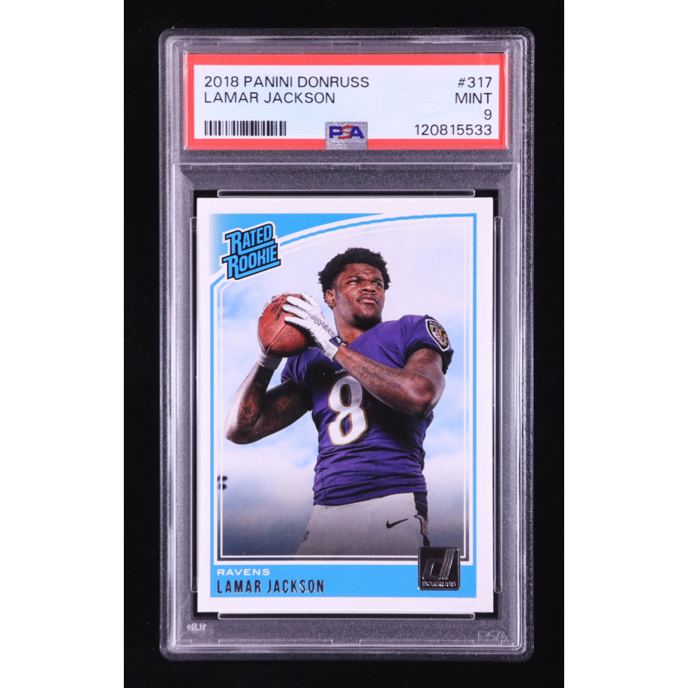Lamar Jackson 2018 Donruss #317 RR RC (PSA 9) at PristineAuction.com