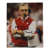 Jim Tressel Signed Ohio State Buckeyes 8x10 Photo Inscribed "Best Wishes" & "Go Bucks!" (Beckett) at PristineAuction.com