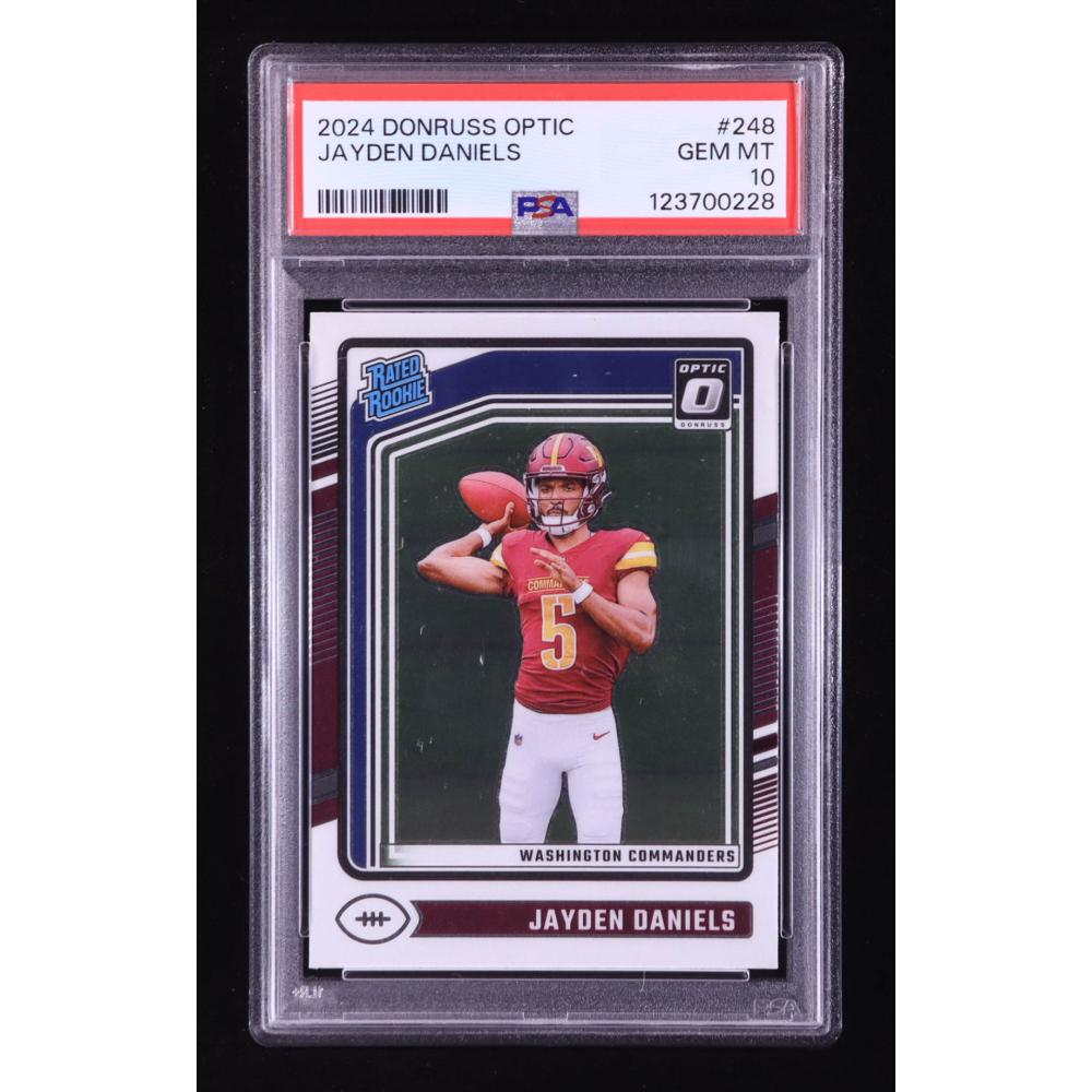 Jayden Daniels 2024 Donruss Optic #248 RR RC (PSA 10) at PristineAuction.com