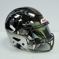 Brock Bowers Signed Raiders Full-Size Authentic On-Field Chrome Alternate Speedflex Helmet Inscribed "Raider Nation" & "Just Win Baby" (Beckett) at PristineAuction.com