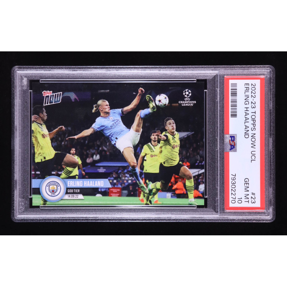 Erling Haaland 2022-23 Topps Now UEFA Champions League #23 (PSA 10) at PristineAuction.com