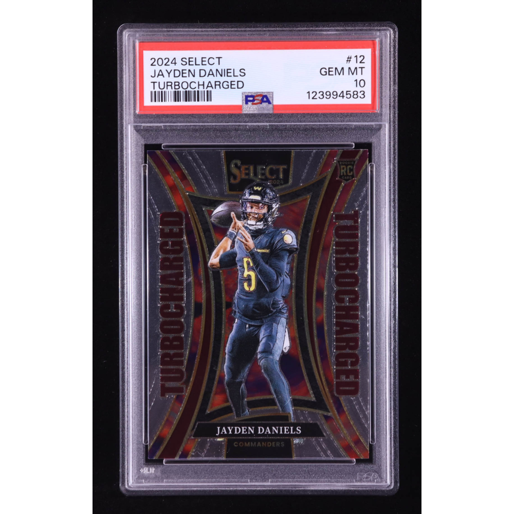 Jayden Daniels 2024 Panini Select Turbocharged #12 RC (PSA 10) at PristineAuction.com