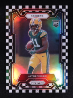 Jayden Reed 2023 Panini Prizm Prizms Black and White Checker #334 RC at PristineAuction.com