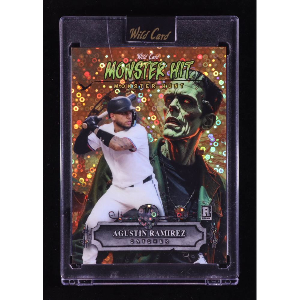 Agustin Ramirez 2025 Wild Card Haunted Hits Monster Hunt Orange Disco Frankenstein #MHCFAR #1/1 RC at PristineAuction.com