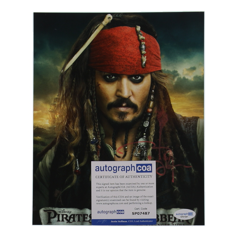Johnny Depp Signed "Pirate of the Caribbean" 8x10 Photo (ACOA) at PristineAuction.com Johnny Depp Signed "Pirate of the Caribbean" 8x10 Photo (ACOA) at PristineAuction.com