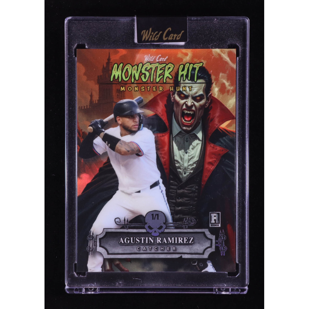 Agustin Ramirez 2025 Wild Card Haunted Hits Monster Hunt Orange Dracula #MHCDAR #1/1 RC at PristineAuction.com