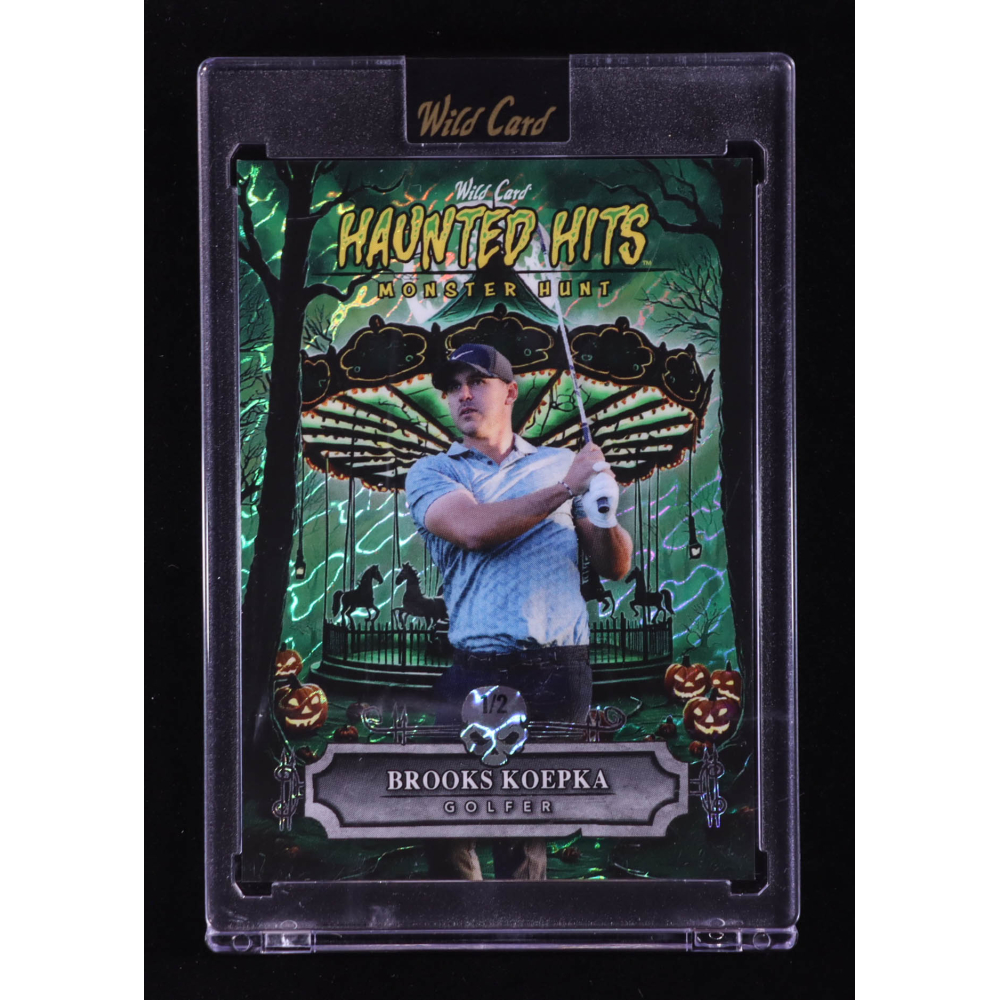Brooks Koepka 2025 Wild Card Haunted Hits Monster Hunt Green Lava #HHCABK #1/2 at PristineAuction.com