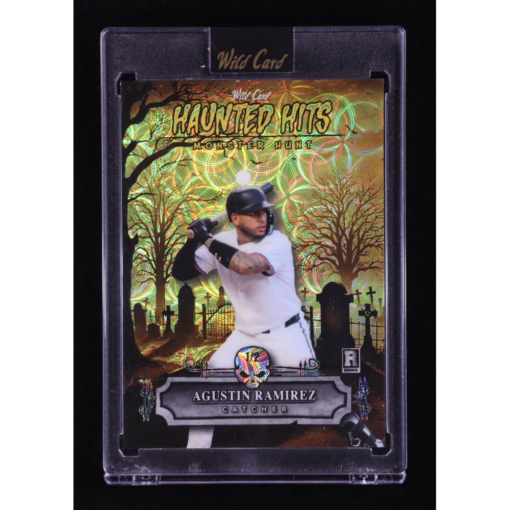 Agustin Ramirez 2025 Wild Card Haunted Hits Monster Hunt Yellow Kaleidoscope #HHCAR #1/2 RC at PristineAuction.com
