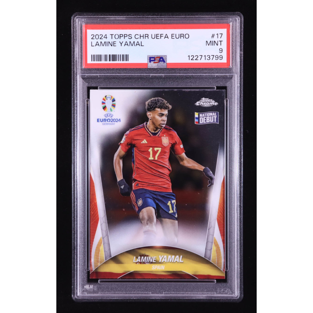 Lamine Yamal 2024 Topps Chrome UEFA Euro #17 RC (PSA 9) at PristineAuction.com