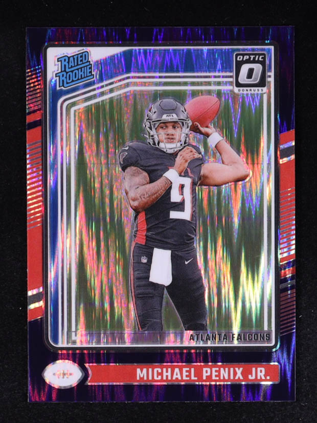 Michael Penix Jr. 2024 Donruss Optic Purple Shock #279 RR RC at PristineAuction.com Michael Penix Jr. 2024 Donruss Optic Purple Shock #279 RR RC at PristineAuction.com