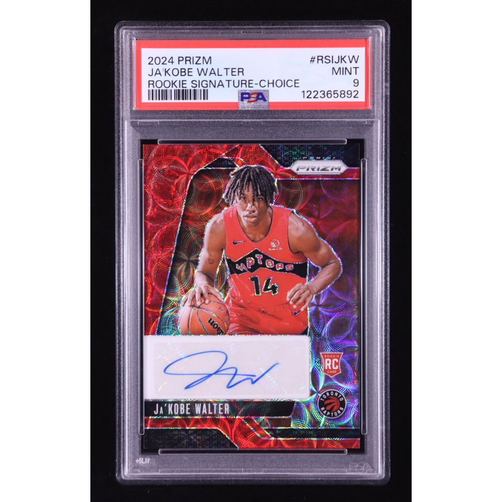 Ja'Kobe Walter 2024-25 Panini Prizm Rookie Signatures Prizms Choice #19 RC (PSA 9) at PristineAuction.com